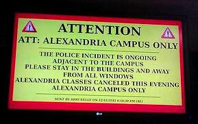 Digital signage campus alert