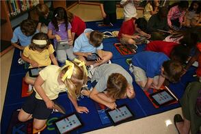 students using ipads in the classroom