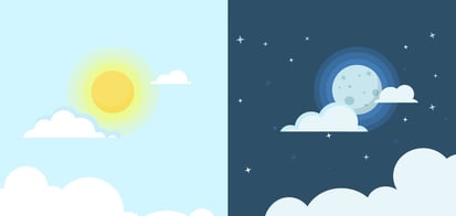daytime sky vs nighttime sky