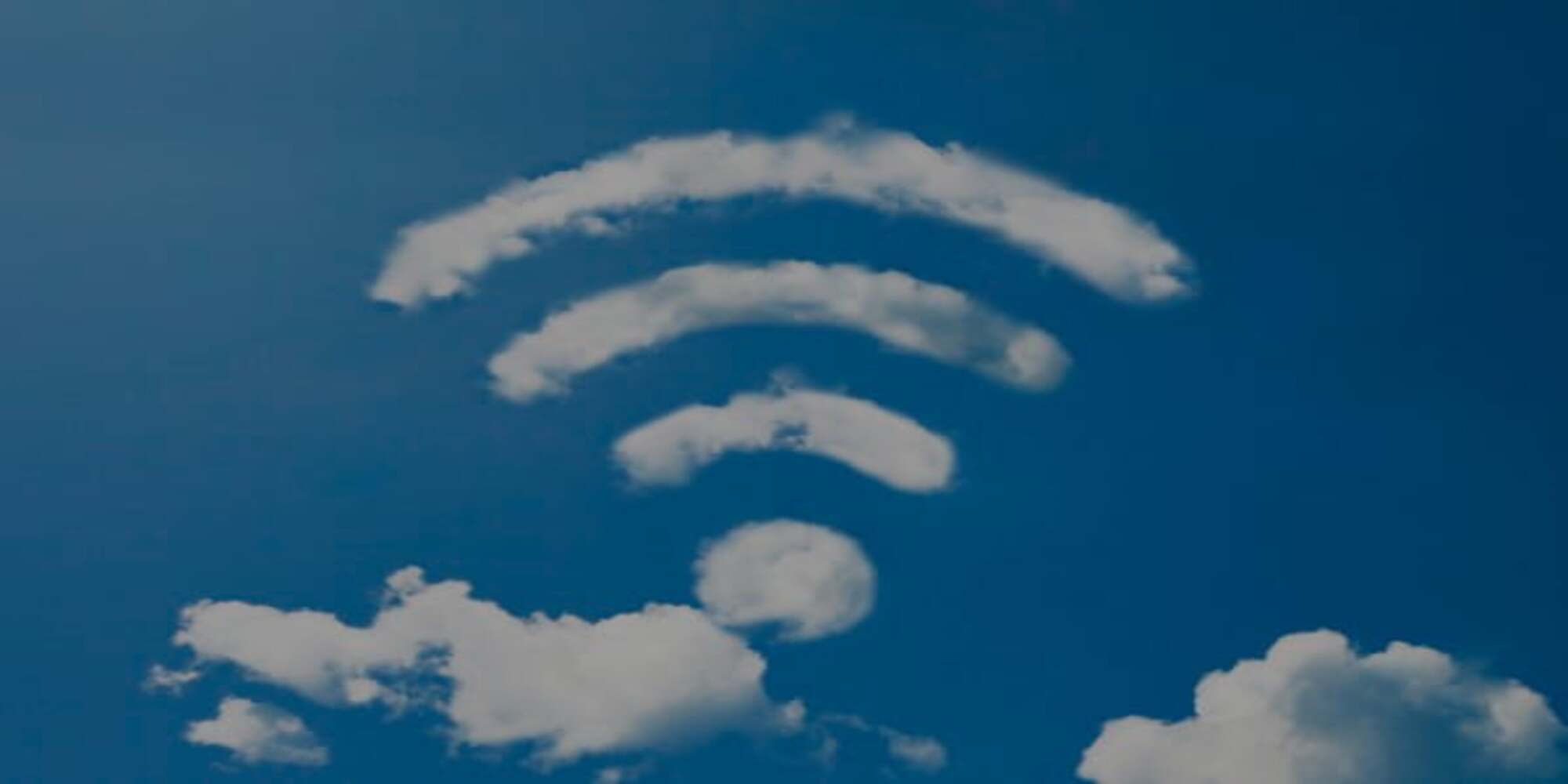 WiFi symbol in the clouds