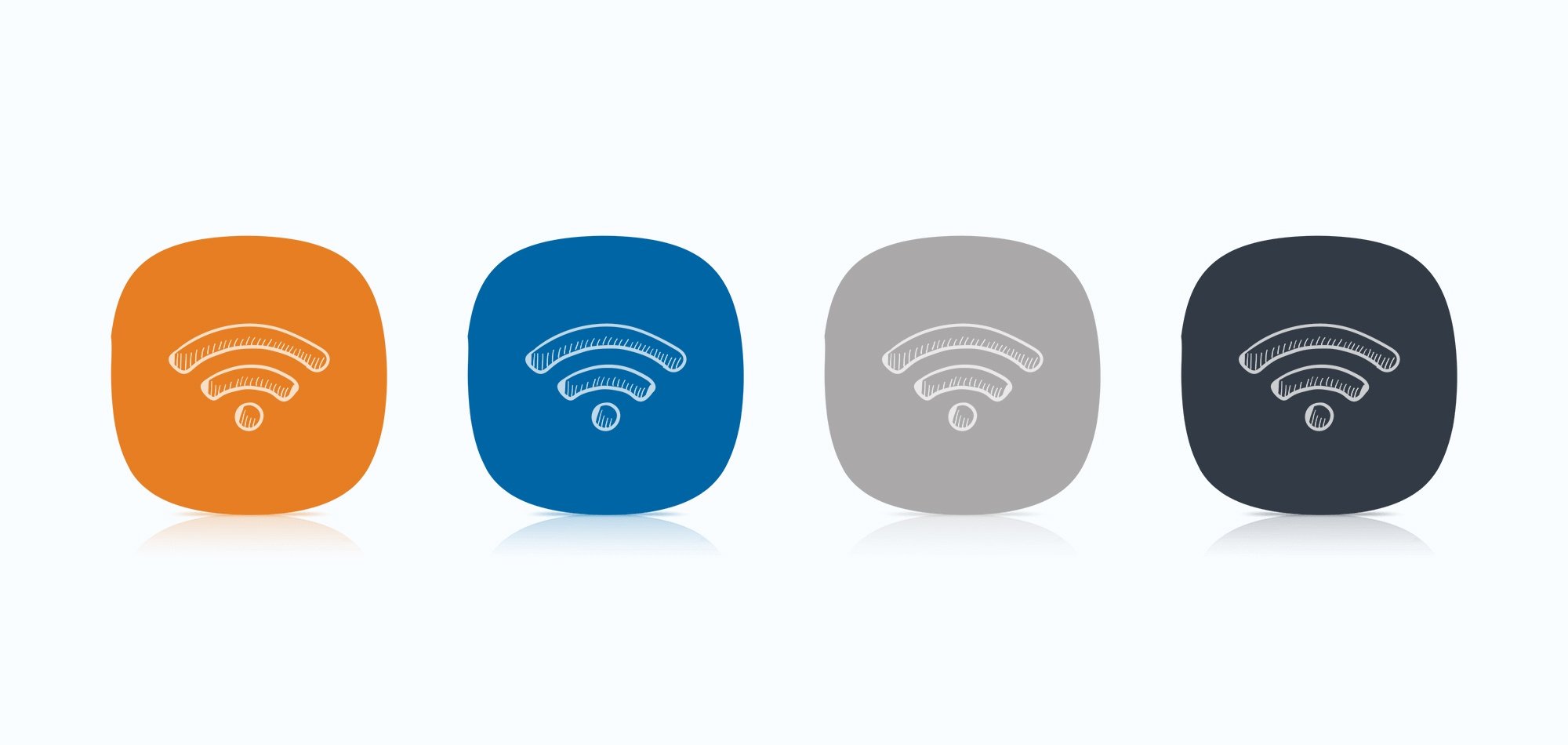wireless symbols in a row